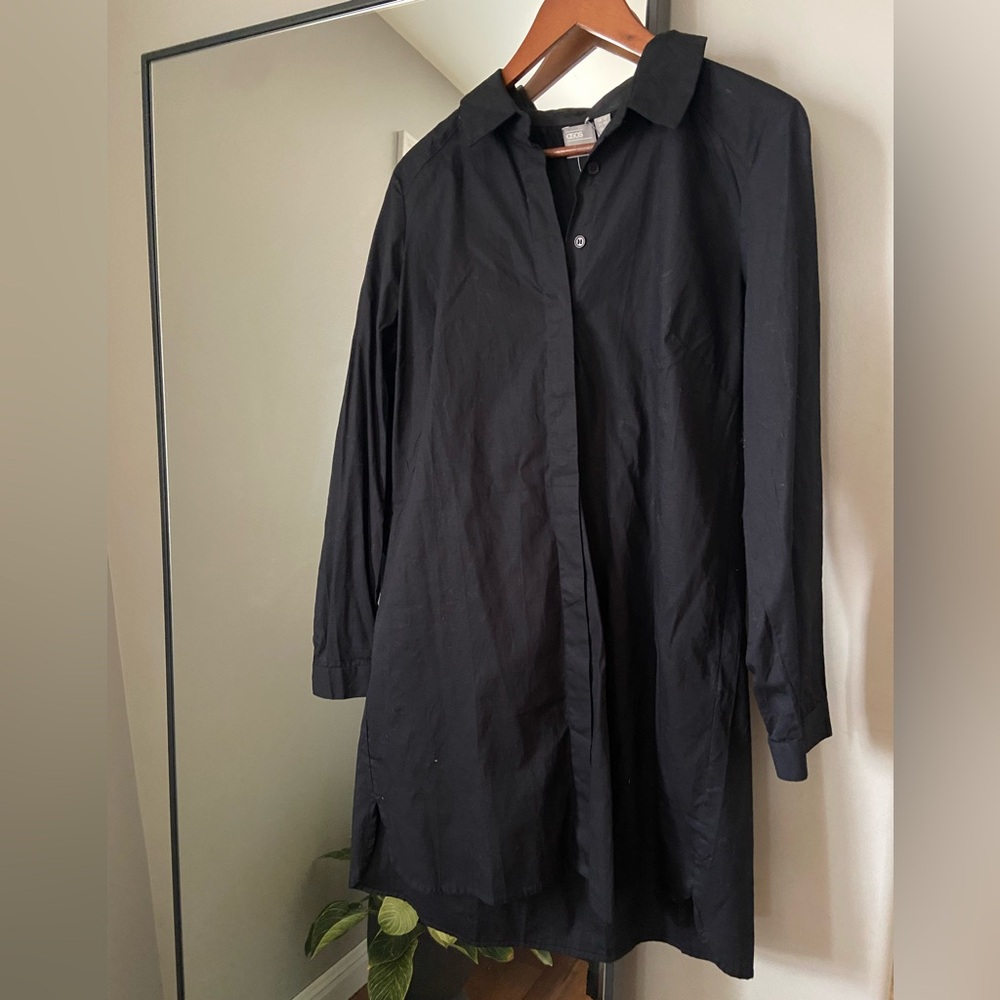 ASOS Black long sleeve shirt dress size 8